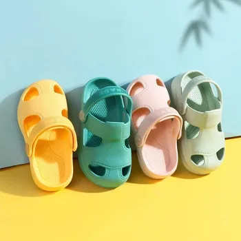 1 -5 Yıl Yaz Bebek Kız Sandalet Yeni Bebek Delik Ayakkabı 2022 Çocuk Güzel kaymaz Yumuşak Zemin Eski Erkek Kız plaj sandaletleri  10