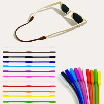 1 ADET Ayarlanabilir Renk Elastik Silikon Gözlük Sapanlar Güneş Gözlüğü Zinciri Spor Kaymaz Dize Gözlük Halatlar Bant Kordon  10