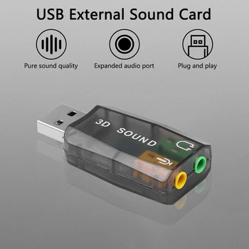 1 Adet Mini 3.5 mm konnektör USB 3D Ses USB Harici Ses Kartı Adaptörü 5.1 Kanal Ses Profesyonel Mikrofon Sıcak Satış  10