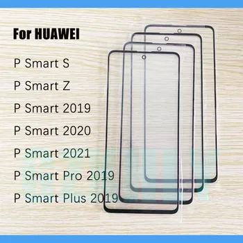 10 Adet/grup Ön Cam İçin Huawei P Akıllı Z S 2020 2021 Pro Artı 2019 dokunmatik Ekran paneli LCD Dış Lens Cam  10