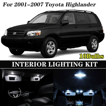 10 adet Hiçbir Hata Beyaz Canbus led ışık araba ampülleri 2001-2007 Toyota Highlander İçin Harita Dome Gövde Plaka Lambası İç Paketi  10