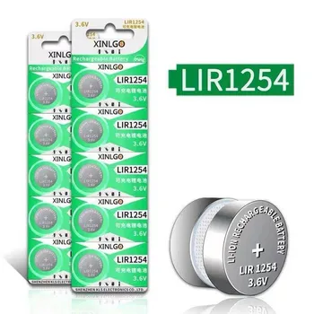 2 ADET 3.7 V LIR1254 Şarj Edilebilir Lityum pil düğmesi Hücre Dahili Piller 1254 TWS kablosuz kulaklık Bluetooth  10
