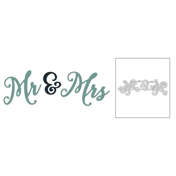 2020 Yeni İngilizce Kelimeler Mr ve Mrs Metal Kesme Ölür DIY Dekorasyon Albümü Tebrik karton kutu Scrapbooking Yapma Hiçbir Pullar  10