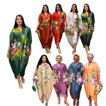 2022 Zarif Kaftan Düzensiz Elbise Kadınlar Vintage Baskılı Parti Elbiseler Bohemian Tatil Yaz Sundress Casual Vestidos Robe  10