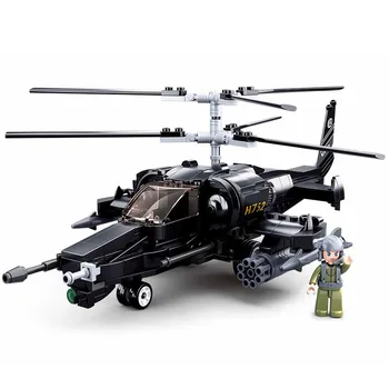 330 Adet Askeri KA - 50 Silahlı Helikopter Modeli Tuğla DIY Yaratıcı İnşaat Yapı Taşları Setleri Eğitici Oyuncaklar Çocuklar için  5