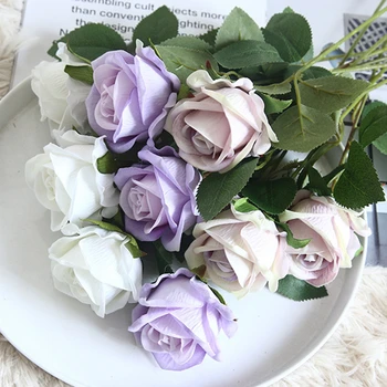 5 Adet yapay çiçekler İpek Gül Uzun Şube düğün buketi Ev Dekorasyon Sahte Bitkiler DIY Çelenk Malzemeleri Aksesuarları  10