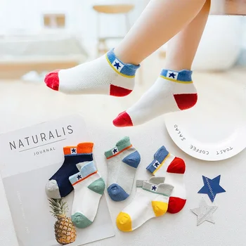 5 Paris/Lot çocuk Çorap Erkek Kız Ayak Bileği Çorap Moda Numarası Yıldız Karikatür Bebek Örgü Çorap Çocuk Giyim Aksesuarları  10