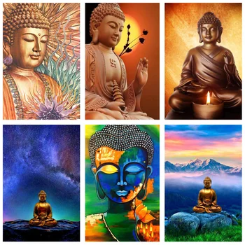 5D DİY Elmas Boyama Dini Buda Heykeli Resim Tam Yuvarlak Matkap Elmas Nakış Çapraz Dikiş Mozaik El Yapımı Hediye  10