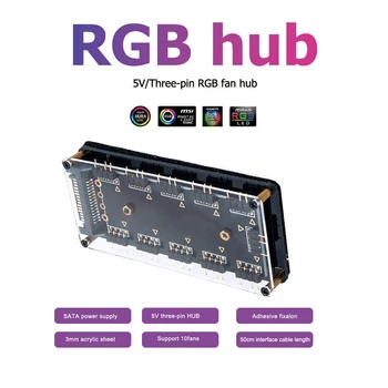 5V 3-pin RGB Soğutma Fanı Hub 10 Hub Splitter SATA Güç adaptörü Uzatma asus için kablo AURA SYNC MSI ASRock RGB LED  10
