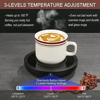 80℃ Sabit Sıcaklık kupa ısıtıcı 36W Kahve Süt isıtma pedi Sıcak Çay Makinesi Coaster 3 Dişli Ayarlanabilir Kupa Isıtıcı 110/220V  10