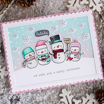 AZSG Merry Christmas Sevimli Ayı Geyik Kardan Adam Kesme Ölür Temizle Pullar DIY Scrapbooking / Albümü Dekoratif Silikon Damga Zanaat  10
