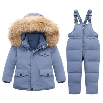 Bebek Aşağı Ceket Seti Erkek Ve Kız Yabancı Stil Jartiyer Kalınlaşmış çocuk 1-5 yaşındaki Çocuklar Kış Snowsuit Sıcak Ceket  10