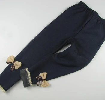 Bebek Kız Polar Tayt Pantolon Yüksek Elastik kalem pantolon Sonbahar / Kış Sıcak Pantolon Sevimli Kız Kalın Pantolon 3-7 yıl  10