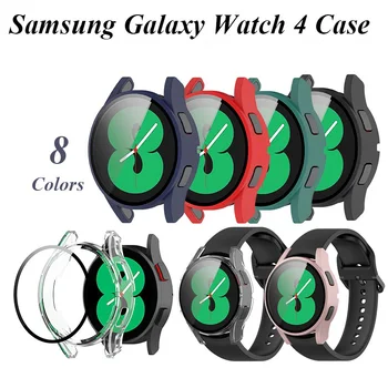 Cam + samsung kılıfı Galaxy izle 4 Aksesuarları PC all-around Anti-fall tampon kapak + Ekran koruyucu Galaxy watch4 44mm 40mm  10