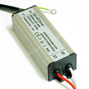 CE Sertifikalı IP67 30 W 900mA Led Sürücü DC 18 V - 35 V Güç Kaynağı AC 110 V 220 V 277 V için 10 serisi 3 paralel LED ışıkları  10