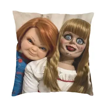 Chucky Ve Annabelle Yastık Kapakları 45x45 Kadife Korku TV Film Atmak Yastık Kılıfı için Araba Kare Yastık Yatak Odası Dekorasyon  10