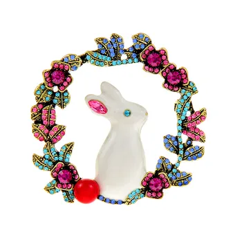 CINDY XIANG Büyük Sevimli Tavşan Broş Kadınlar İçin Rhinestone Çiçek Emaye Hayvan Pin 2 Renkler Mevcut Güzel Takı  10