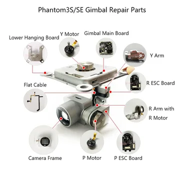 DJI Phantom3S / SE Gimbal Onarım Parçaları Phantom3S / SE Yedek Onarım Parçaları Drone  10