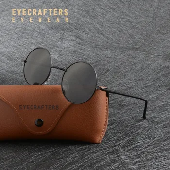 Eyecrafters Steampunk Yuvarlak Polarize Güneş Gözlüğü Erkekler Kadınlar Anti-Uv Metal Çerçeve Retro Vintage güneş gözlüğü Ayna gafas de sol  10