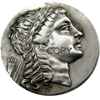 G (12) nadir Büyük Madalyon Antik Yunan Gümüş Tetradrachm Sikke Myrina Aeolis-150BC Gümüş Kaplama kopya paraları  10