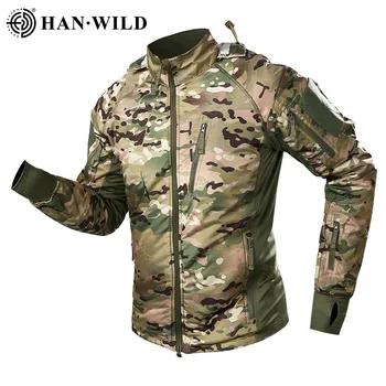 HAN VAHŞİ erkek Askeri Taktik Ceket Ordu Rüzgarlık Bombardıman Ceket Kamuflaj kapüşonlu ceket ABD Ordusu Su Geçirmez Chaqueta Hombre  10