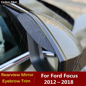 Karbon Fiber Dikiz Yan Ayna Visor Kapak Sopa Çerçeve Trim Kalkanı Kaş Aksesuarları Yağmur / Güneş Ford Focus 2012-2018 İçin  10