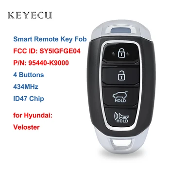 Keyecu FCC ID: SY5IGFGE04 P / N: 95440-K9000 Akıllı Prox Uzaktan Araba Anahtarı Fob 434MHz ID47 Çip Hyundai Veloster 2017 için 2018 2019  10