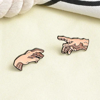 Kişiselleştirilmiş mini küçük el alaşım broş, karikatür yaka sevimli küçük el boyalı pin, çanta dekorasyon rozeti  10