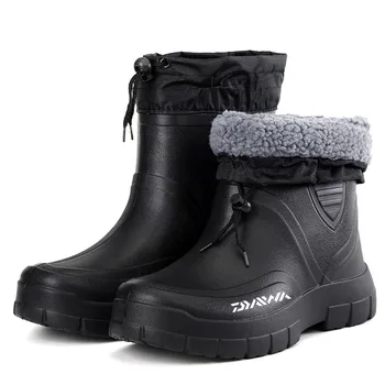 Kış Erkekler Açık Kamuflaj yürüyüş ayakkabıları Su Geçirmez Sıcak Botlar Kaymaz Sneakers Yüksek Top Kayak Tırmanma Kauçuk Balıkçılık Ayakkabı  10