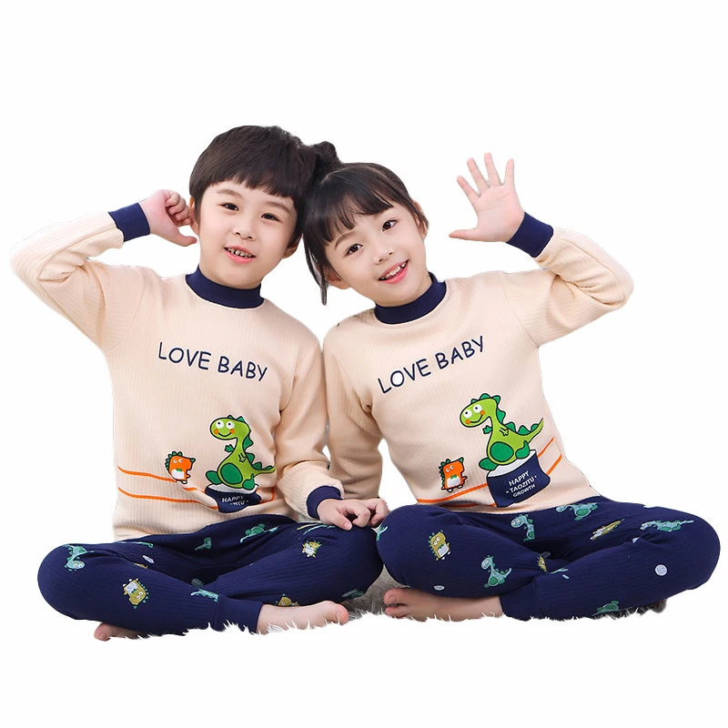 Kış Çocuk termal iç çamaşır Kız giyim setleri Erkek Pijama Setleri Bebek Sıcak Ev Tekstili Çocuklar Gençler Pijama Setleri Çocuk Pijama