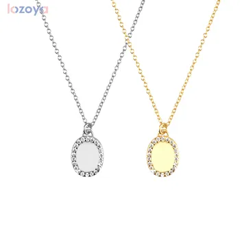 LOZOYA Kış 925 Ayar Gümüş Altın Oval Takı Hediye Temizle Zirkon Kolye Uzun Zincir Kolye 2021 Kadınlar Güzel Mücevherler  10