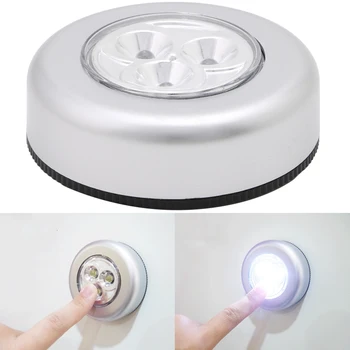 Mini LED dokunmatik Sensör Gece Lambası İtme led duvar Lambası Kablosuz Kendinden Yapışkanlı Altında Mutfak Dolabı Yolu Merdiven Araba Gövde  10