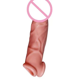Penis Extender Kollu Yapay Penis Dick Kullanımlık Prezervatif Büyütme Erkek Gecikme Sprey Cock Yüzükler Yetişkin Seks Oyuncakları Erkekler için Çift  10