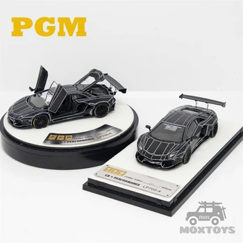 PGM 1: 64 LBWK Lambo Aventado LP700 Siyah Fil Tam Açık Sıradan / Lüks pres döküm model araba  10