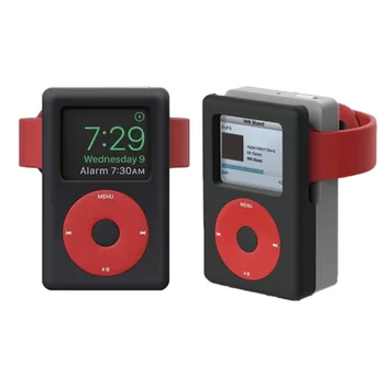 Retro Silikon şarj standı Apple Ürünü için 6 5 4 Braketi Tutucu MP3 Çalar Komidin Saat Desen Standı İzle 3 2 1  10