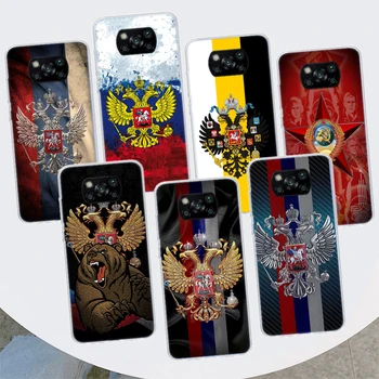 Rusya Rus Bayrakları Amblemi Xiaomi için telefon kılıfı Poco X3 GT X4 NFC M4 Pro M3 M2 F3 F2 F1 Mi Not 10 A3 A2 Lite A1 CC9E Fundas  10