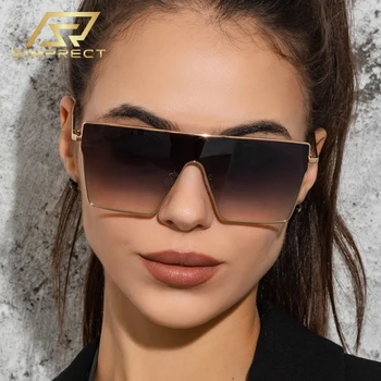 SIMPRECT Büyük Boy Kare Güneş Kadınlar 2022 Lüks Marka Tasarımcısı Kaliteli güneş gözlüğü Moda Vintage Retro Shades Kadınlar İçin  10