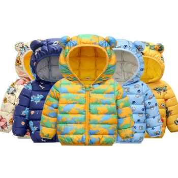 Sonbahar Kış Kapşonlu Çocuk uzun kaban Bebek Erkek Kız Pamuk Yastıklı Ceketler Sıcak Bebek Çocuk Kabanlar Giyim 1-8 Yıl  10