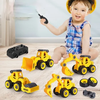 Sökme kamyon ekskavatör araba eğitici çocuk oyuncakları monte DIY çıkarılabilir araba somun montaj Madencilik  10