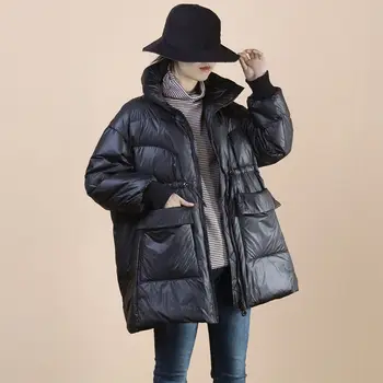 Sıcak Satış Elbise Kış Büyük Cep Standı Yaka uzun kaban kadın İpli Bel Takım Ceket Eğlence Parka y651  10