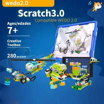 Teknik Uyumlu ile Wedo 2.0 Eğitim Fonksiyonları DIY Parçaları 45300 WeDo 3.0 Set-oyuncak inşaat blokları hediyeler  10