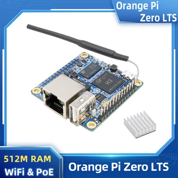 Turuncu Pi Sıfır LTS 512MB RAM H3 Dört Çekirdekli WiFi Anten ile PoE OTG SPı Flash İsteğe Bağlı Soğutucu Güç Kaynağı OPI Sıfır LTS  10