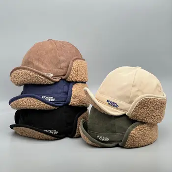 Vintage Unisex beyzbol şapkası Kış Sıcak Kuzu Yün Hip Hop Baba Şapka Nefes Golf Spor Şapka Rahat Açık Snapback şoför şapkası  10