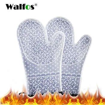 Walfos Mutfak fırın eldivenleri, Kaymaz Şeffaf Silikon Kabuk Fırın Eldiveni, Silikon ve Pamuk Katmanlı ısıya Dayanıklı Eldivenler  10