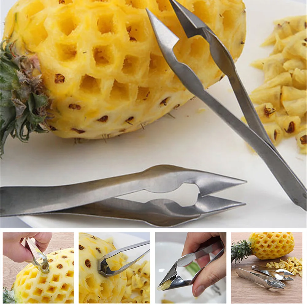 Yaratıcı Ananas Göz Soyucu Mutfak Paslanmaz Çelik Tohum Kesme Klip Faydalı Ananas Bıçak Pratik Tohum Kaldırma Meyve Aracı