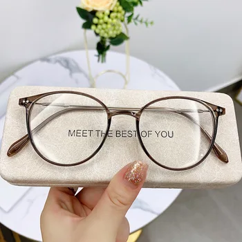 Yeni Moda Anti-Blu-Ray Kadın Gözlük Retro Miyopi Erkek Gözlük Çerçevesi Trend Optik Bilgisayar Şeffaf Evrensel Gözlük  10