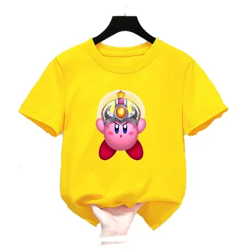 Yeni Yaz Erkek kirbys T Shirt Moda Baskı Çocuklar Karikatür T Shirt Erkek Kısa Kollu Bebek Kız T Shirt çocuk Giysileri  10