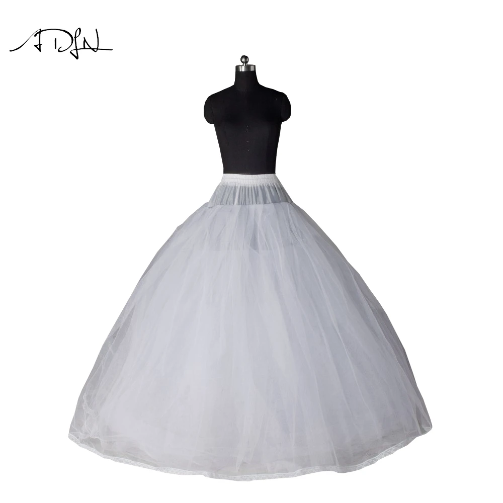 YETİŞKİN Balo Stil 7 Katmanlı Hiçbir Çember Tül Beyaz Kombinezon Yetişkin düğün elbisesi Kabarık Etek Kombinezon Etek Kayma Hiçbir ÇEMBER