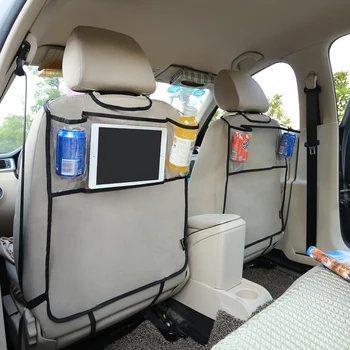 Çevre Kalınlaşmak PVC Araba Arka koltuk koruyucusu Kick Mat Organizatör İle iPad 2/3/4 / Hava / Mini içecek tutucu Tekme Paspaslar  10