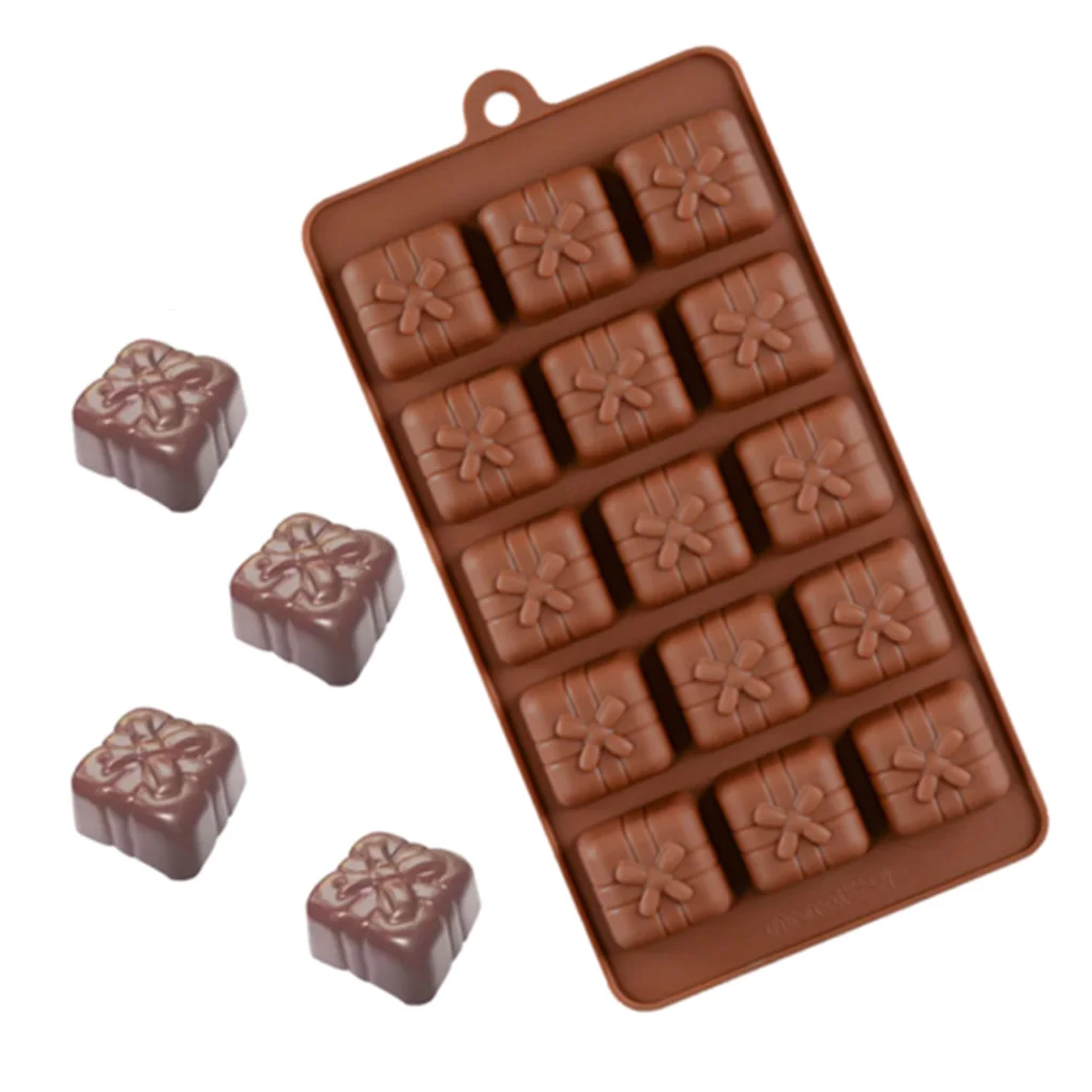 Çikolata Kalıp noel hediyesi Kutusu Silikon şeker kalıbı 15 Kavite Ekmek Aracı DIY Tatlı Aksesuarları